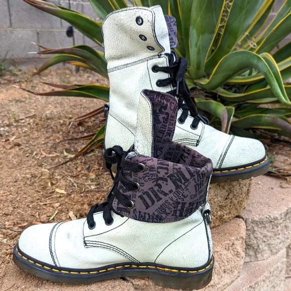 Martens Shoes Dr Martens Aimilita Boots Cracked White
